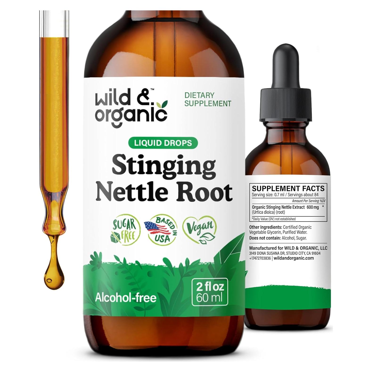 Tintura de Raíz de Ortiga Silvestre Orgánica 59 ml - Vegano