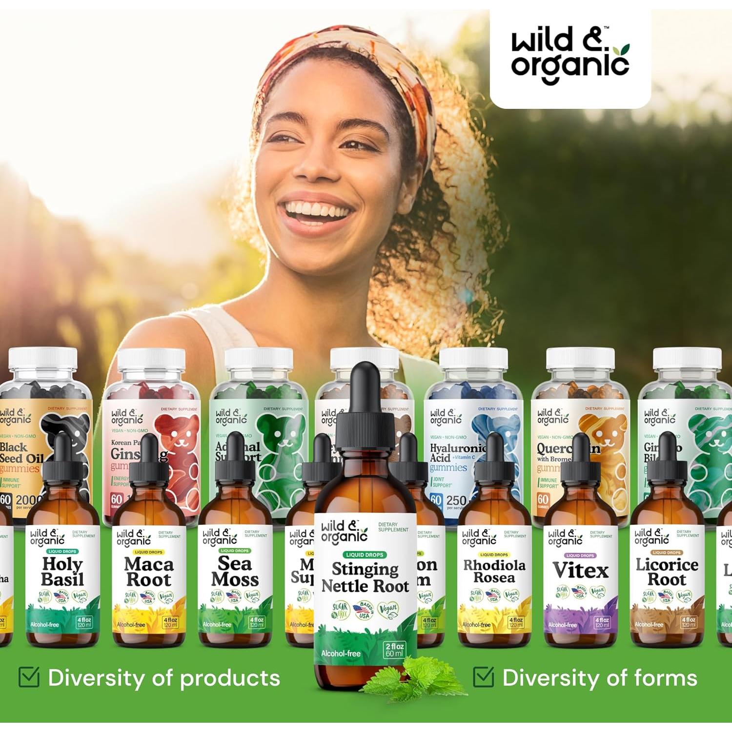 Tintura de Raíz de Ortiga Silvestre Orgánica 59 ml - Vegano