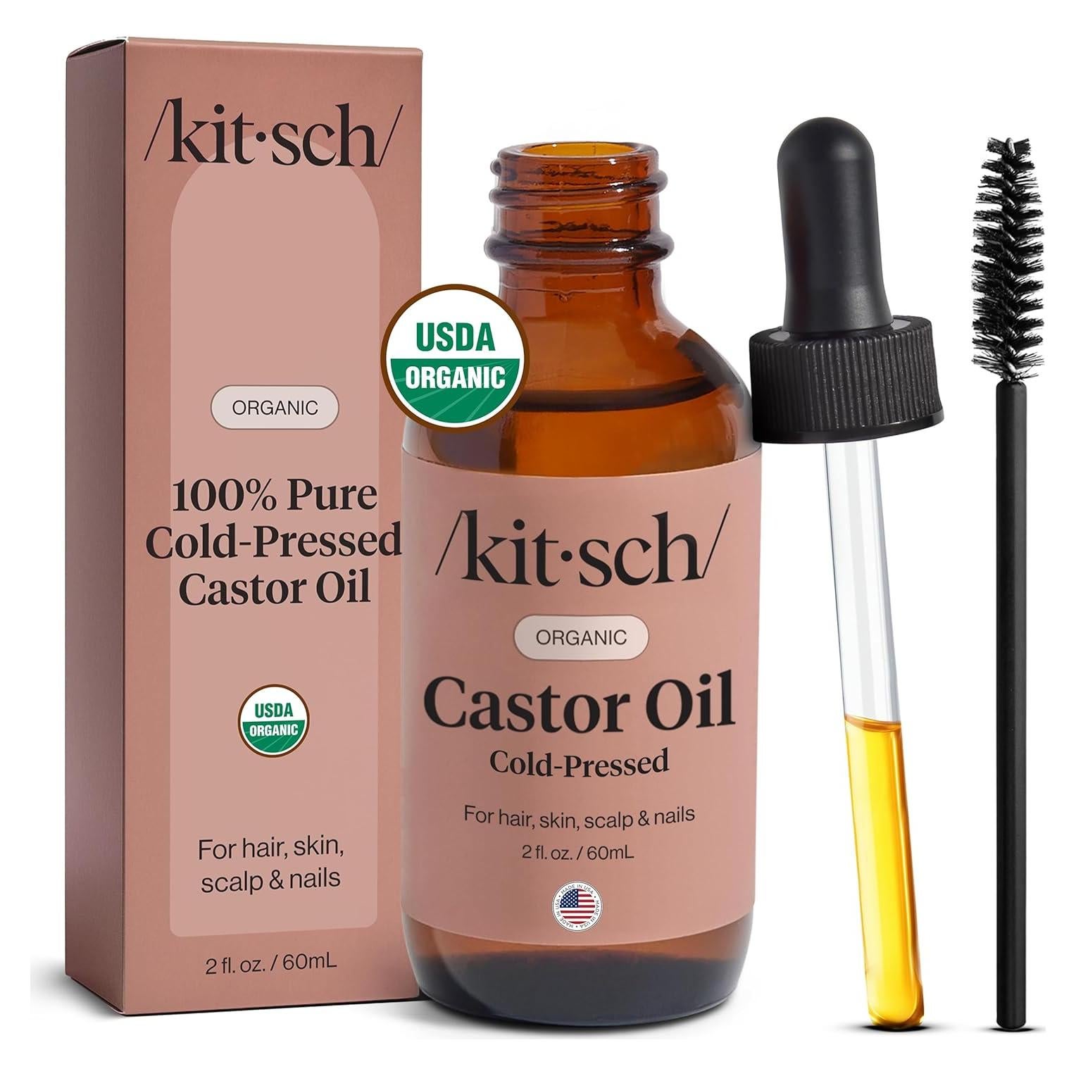 Aceite de Ricino Orgánico Kitsch 59 ml - Crecimiento Cabello y Piel