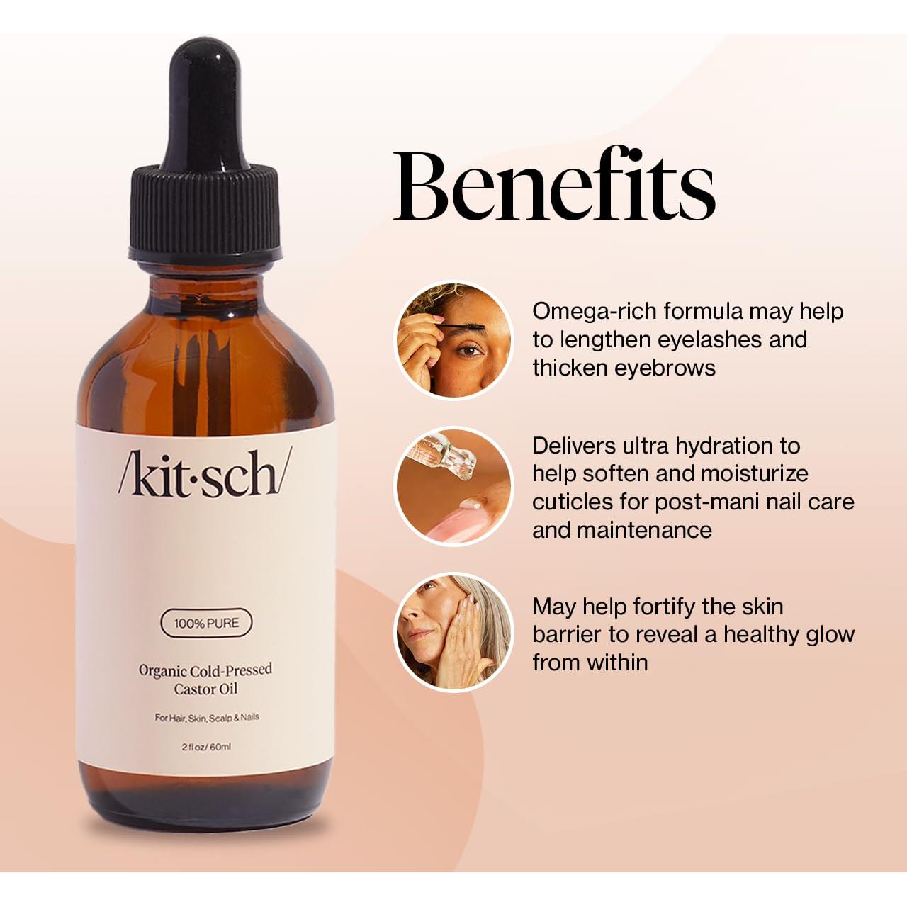 Aceite de Ricino Orgánico Kitsch 59 ml - Crecimiento Cabello y Piel