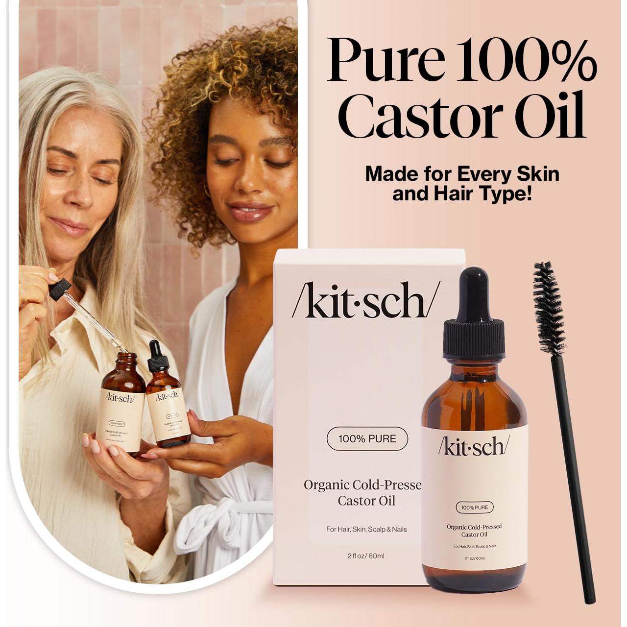Aceite de Ricino Orgánico Kitsch 59 ml - Crecimiento Cabello y Piel