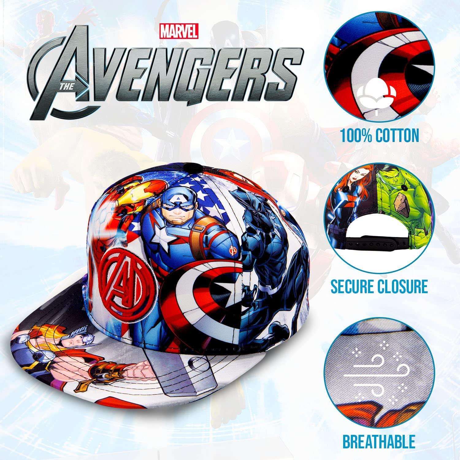 Gorra de béisbol Marvel Avengers para niños 5 a 14 años