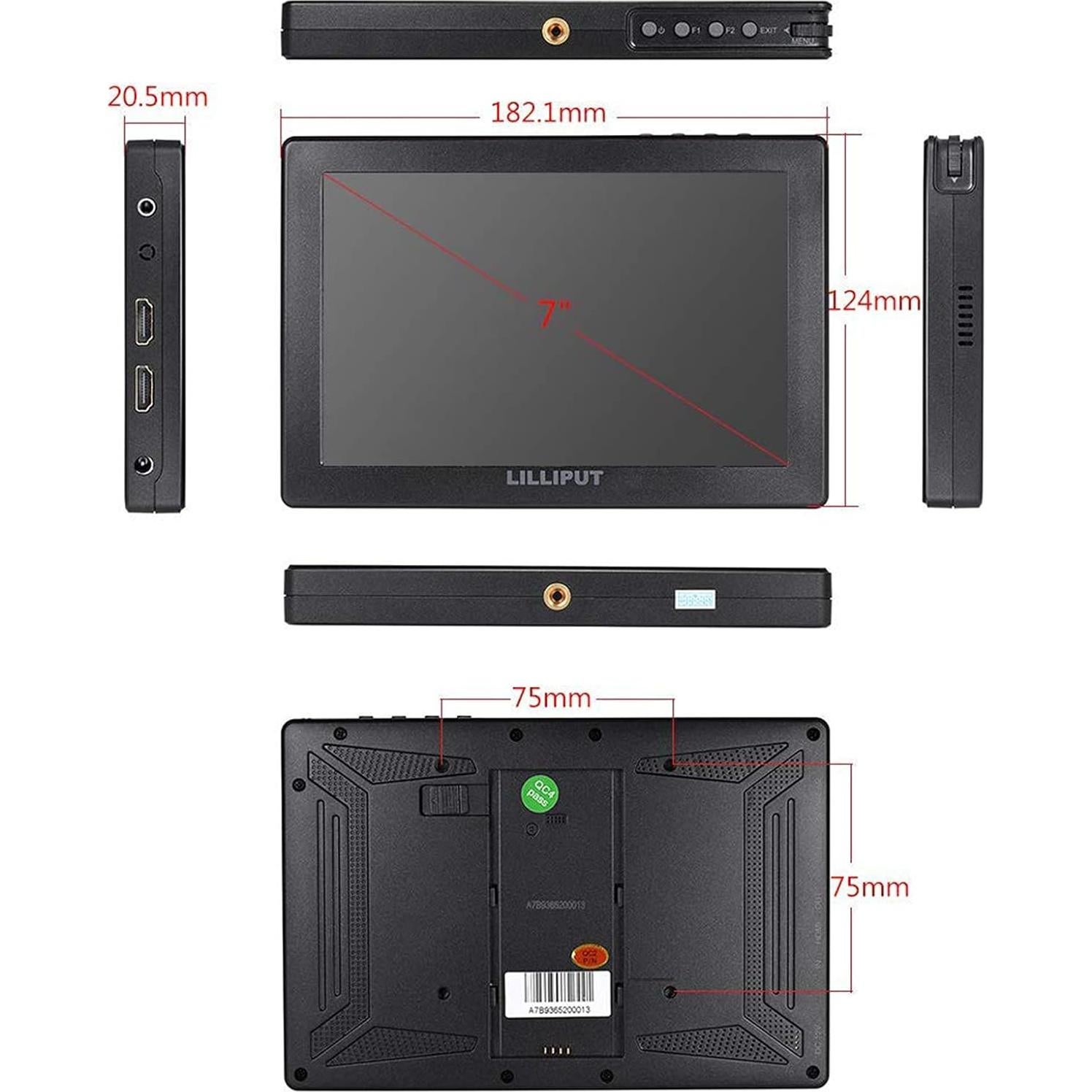 Monitor de Campo LILLIPUT A7S 7" 1920x1200 HDMI FHD