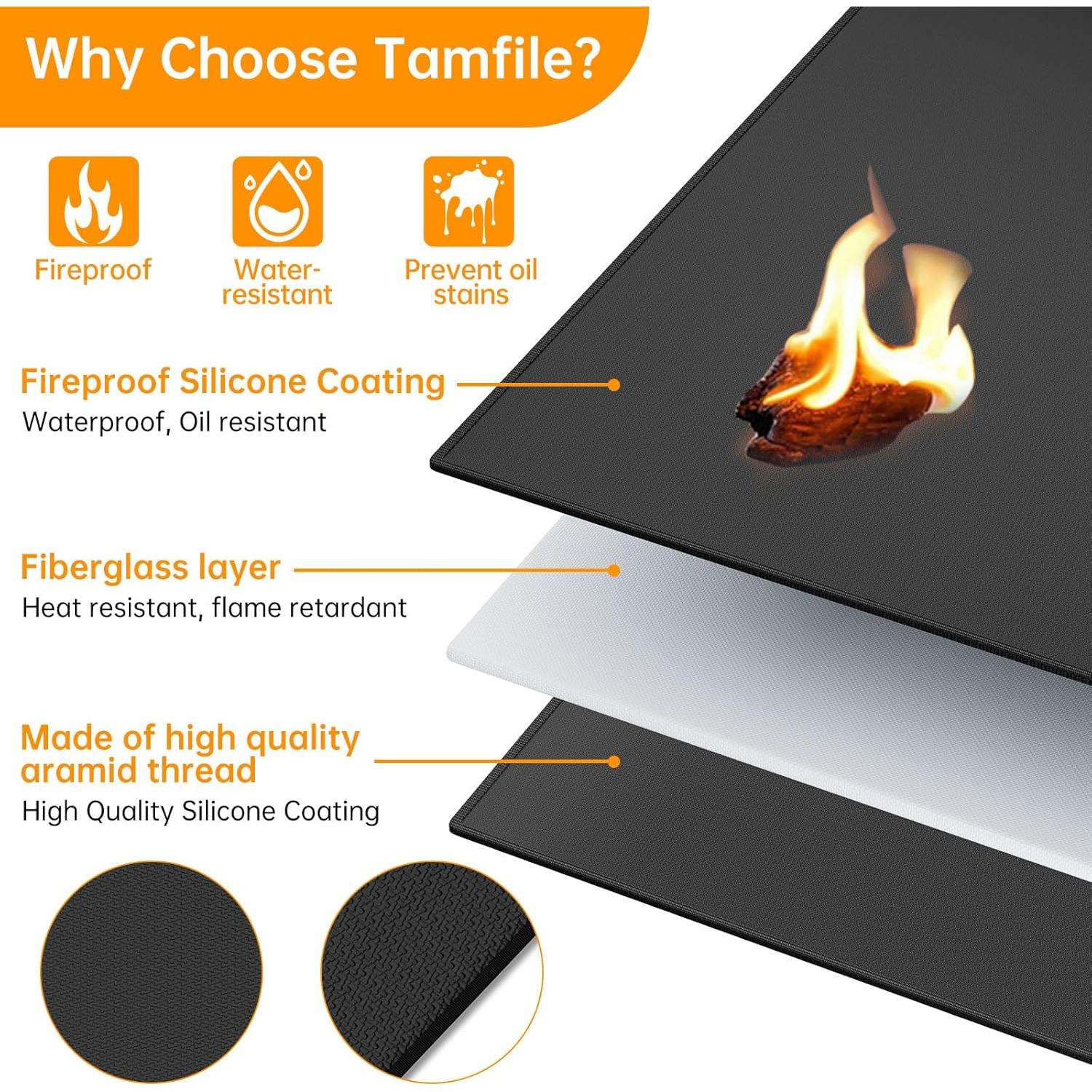 Alfombrilla para Parrilla Tamfile 198x122 cm Resistente al Calor