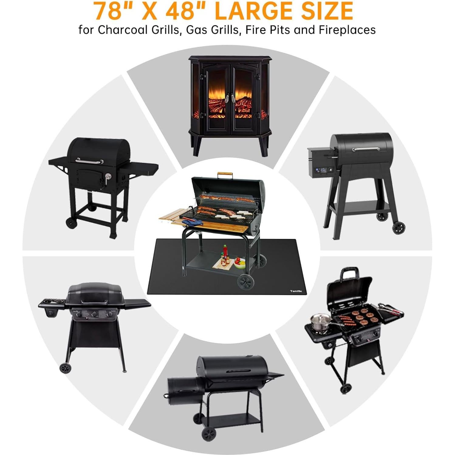 Alfombrilla para Parrilla Tamfile 198x122 cm Resistente al Calor