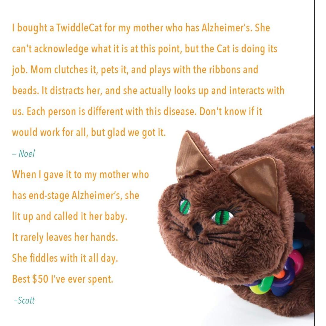 Twiddle Muff Gato Marrón - Actividad Sensorial para Demencia