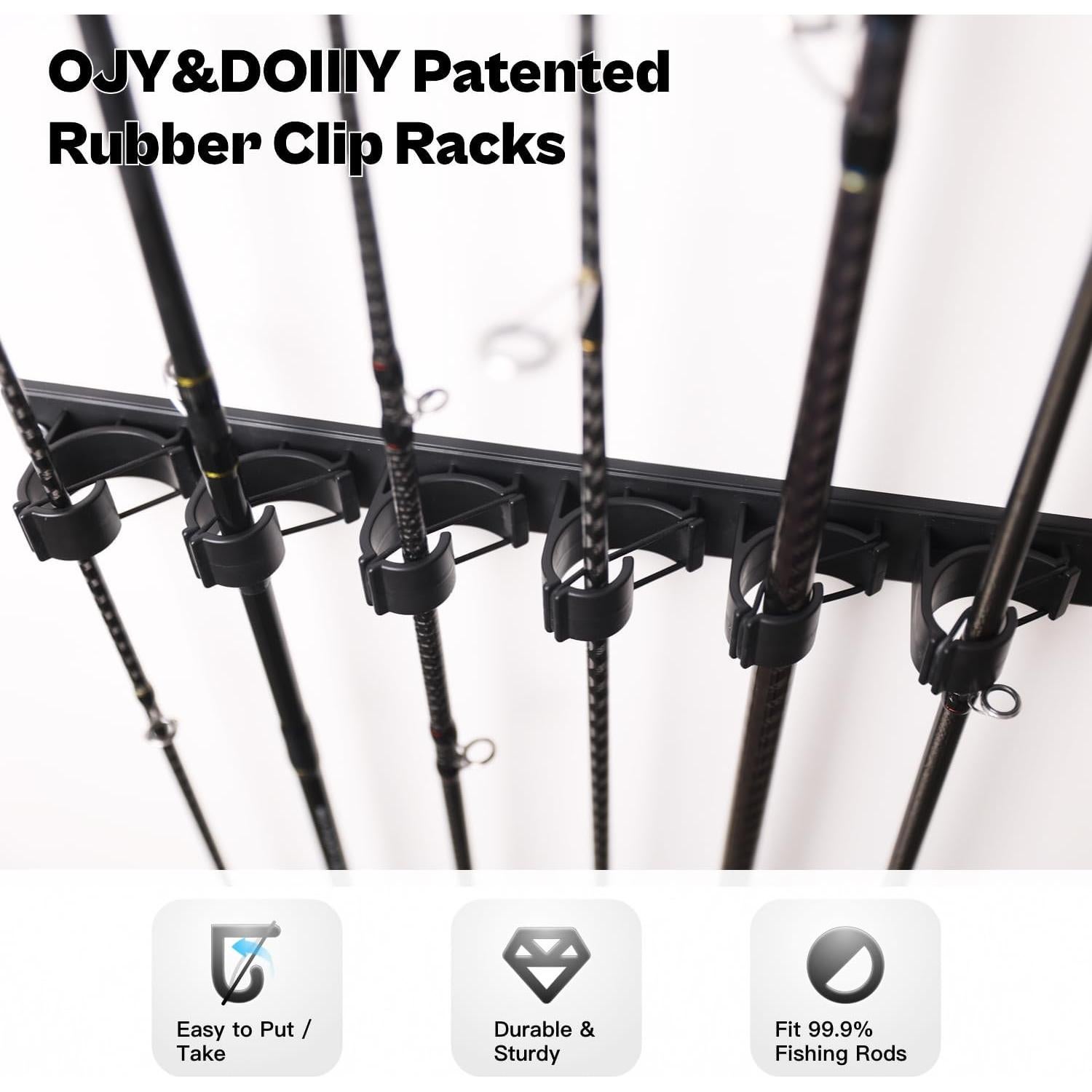 Soporte de cañas de pescar OJYDOIIIY para 6 cañas de garaje
