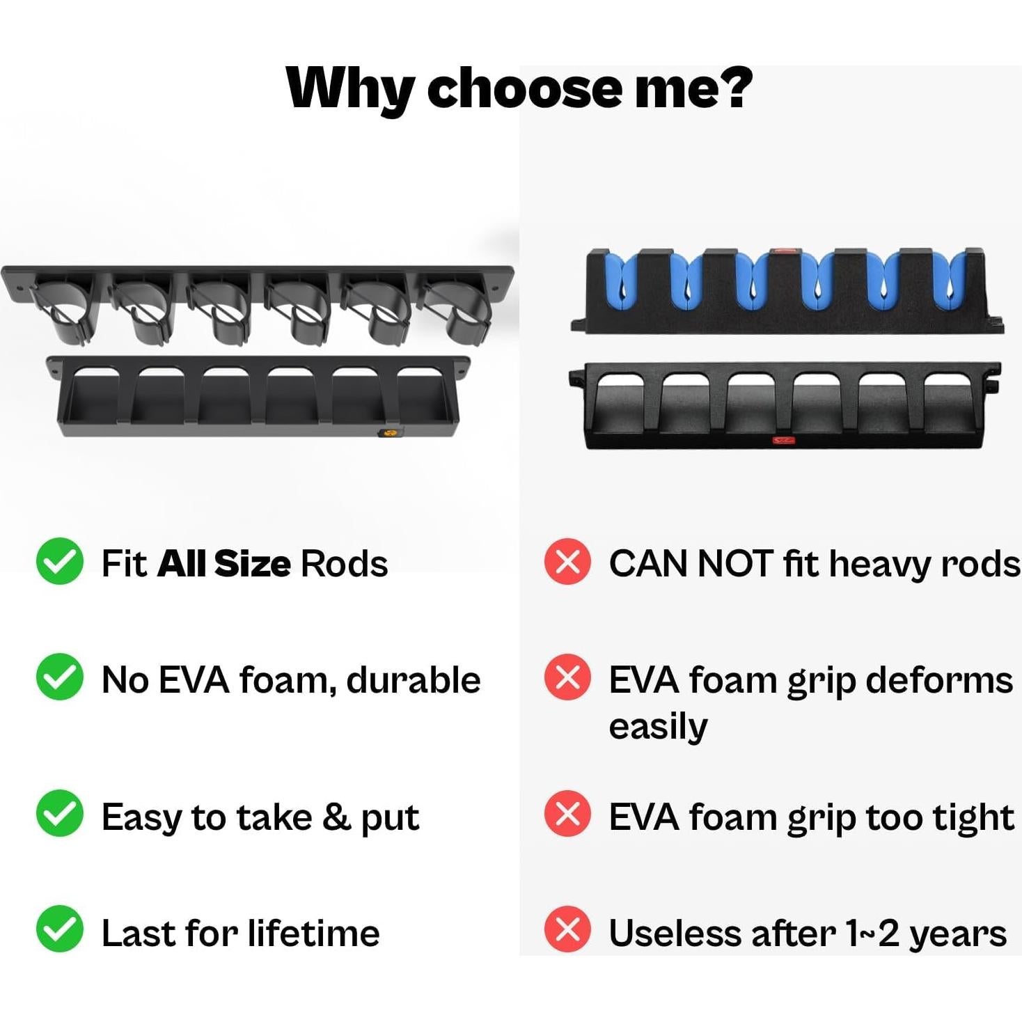 Soporte de cañas de pescar OJYDOIIIY para 6 cañas de garaje