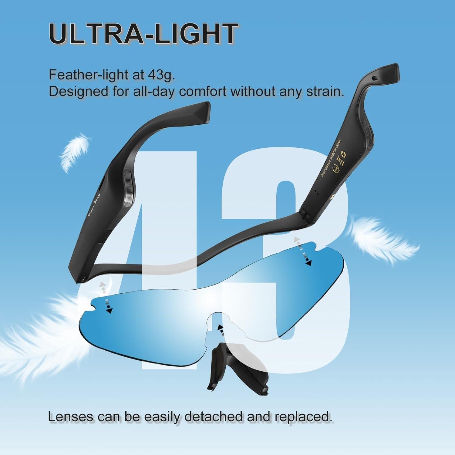 Gafas Inteligentes Dormiro YT-1005 Bluetooth Impermeables