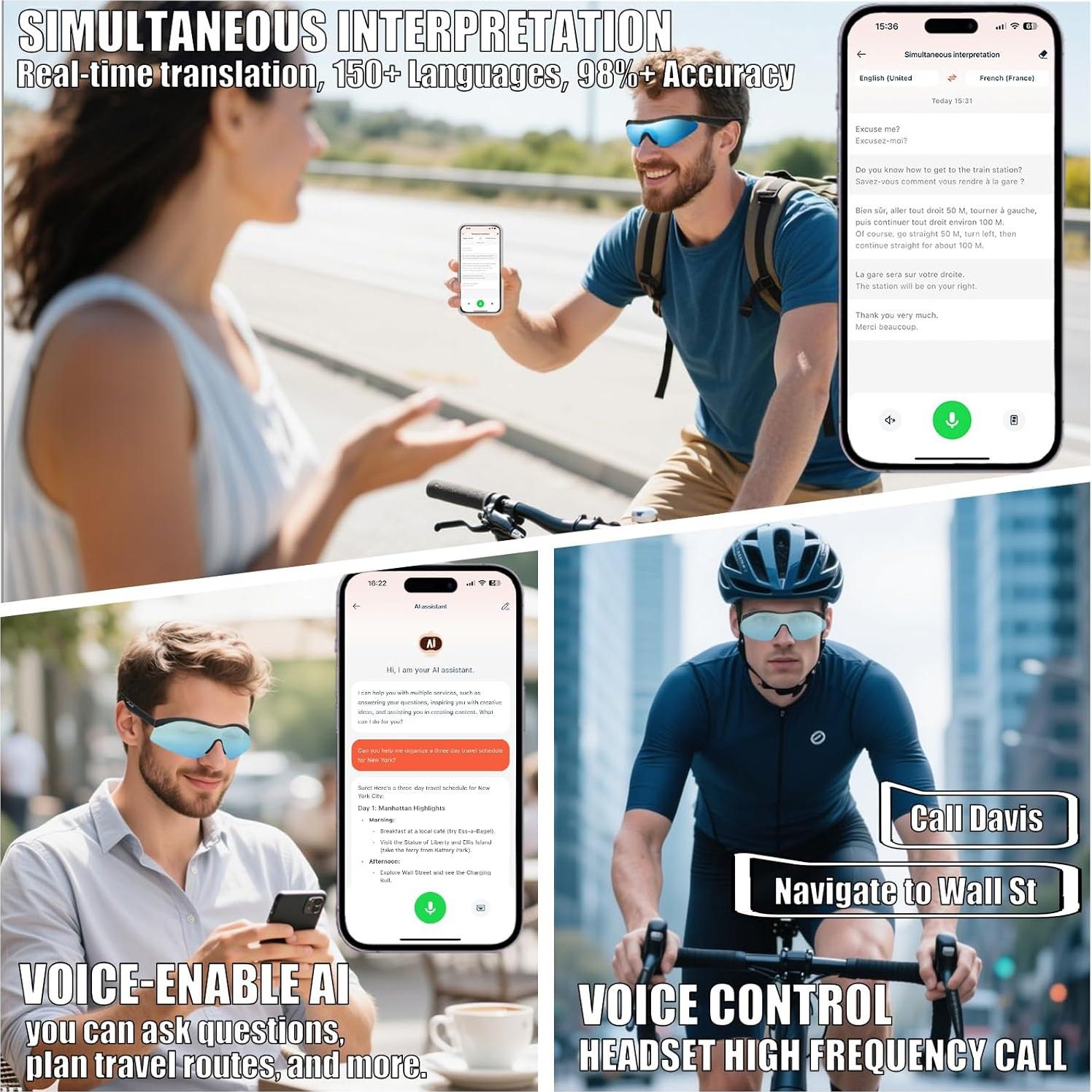Gafas Inteligentes Dormiro YT-1005 Bluetooth Impermeables