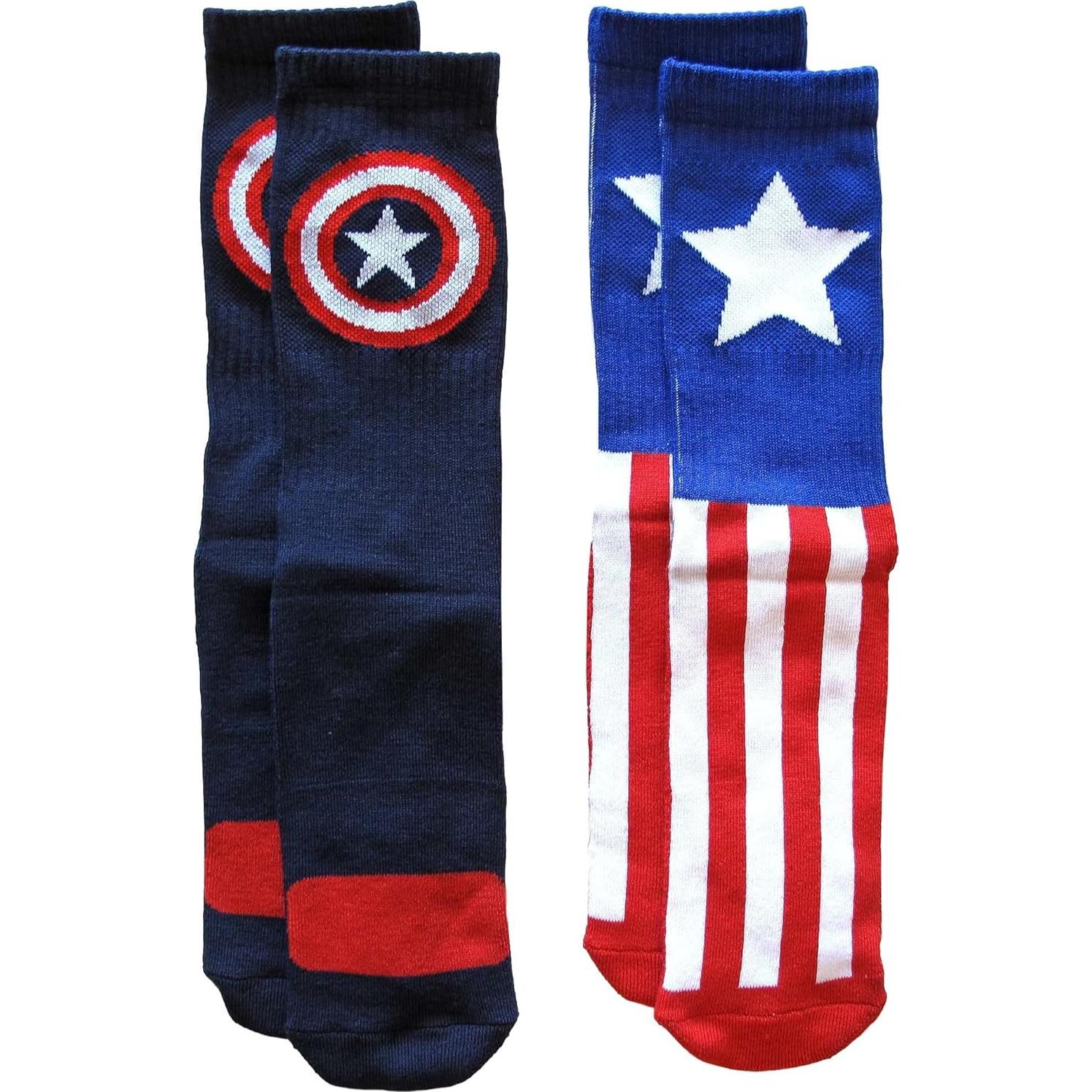Calcetines Deportivos HYP Capitán América 2 Pares Talla 6-12