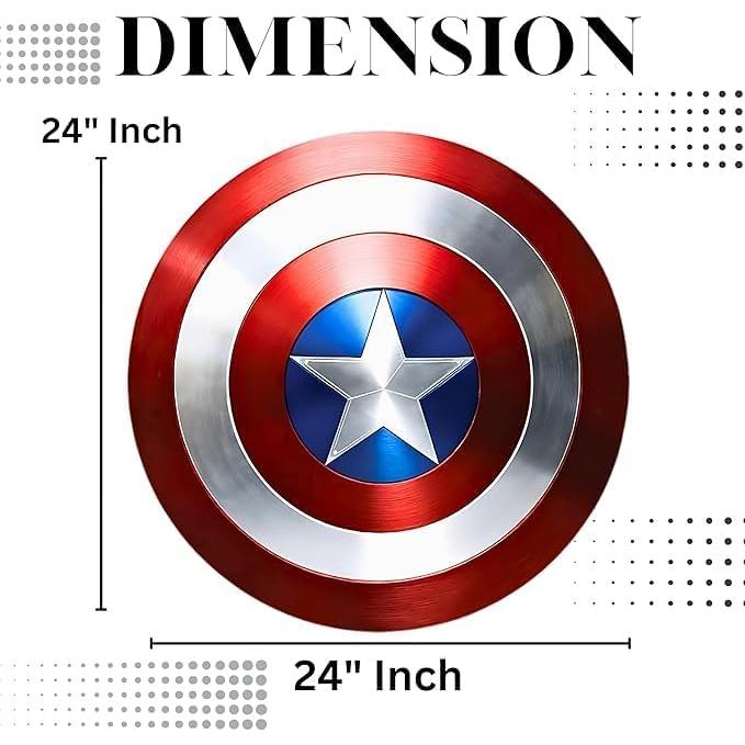 Escudo Redondo de Aluminio Captain 30 cm Hecho a Mano