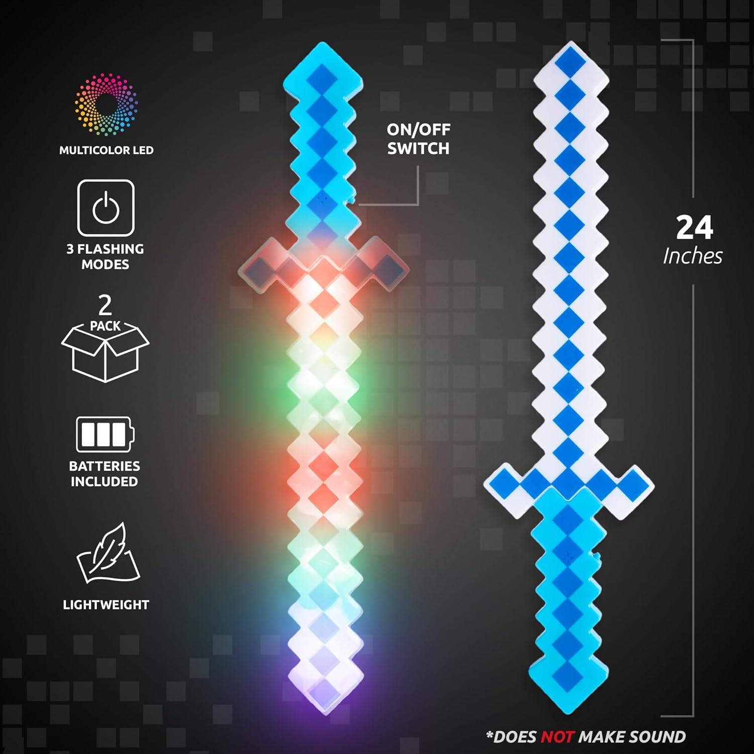 Paquete de 2 Espadas LED Pixel 8-Bit 60,96 cm Azul Fun Central