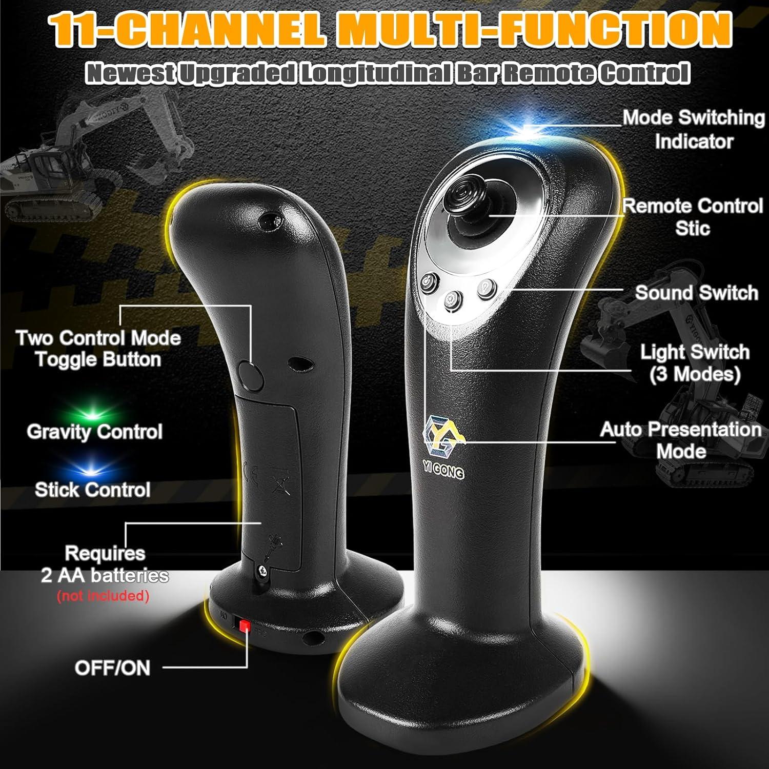 Excavadora a Control Remoto KIZJORYA 2.4 GHz con Luces y Sonido