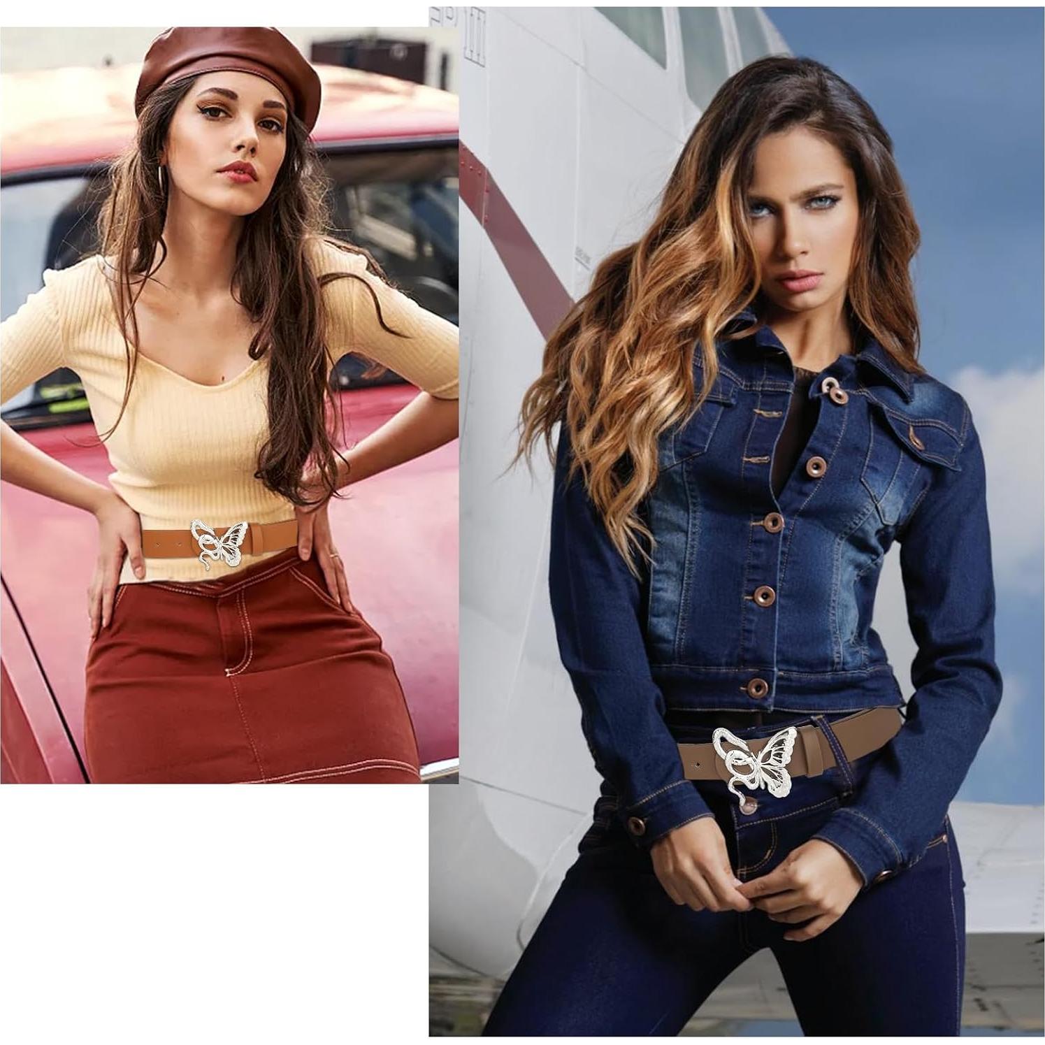 Cinturones de Cuero YARIEW 4 Pack para Mujeres - S 99 cm