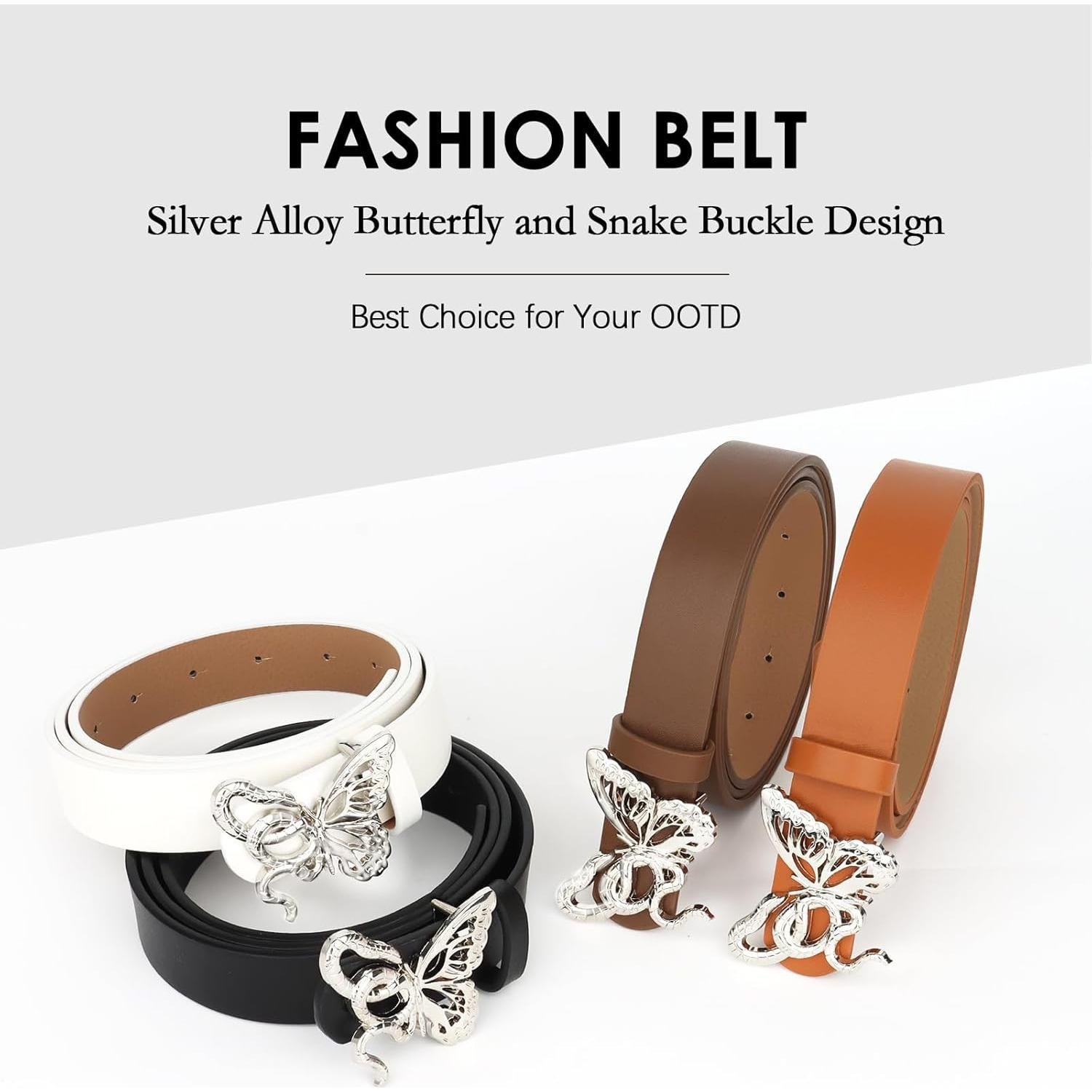 Cinturones de Cuero YARIEW 4 Pack para Mujeres - S 99 cm