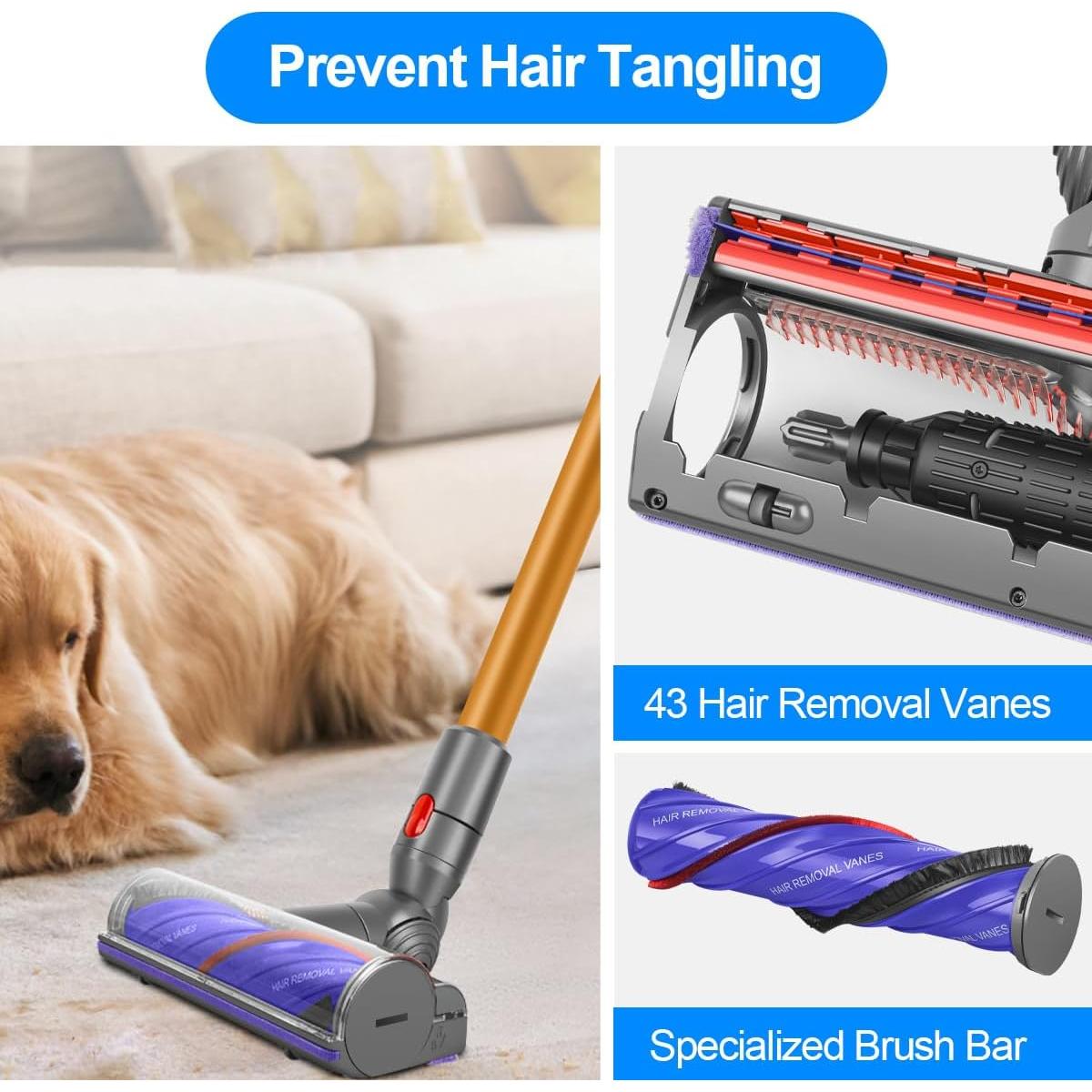 Cabezal Limpiador Motorizado FUNTECK para Aspiradoras Dyson V8 V10 V11 V15