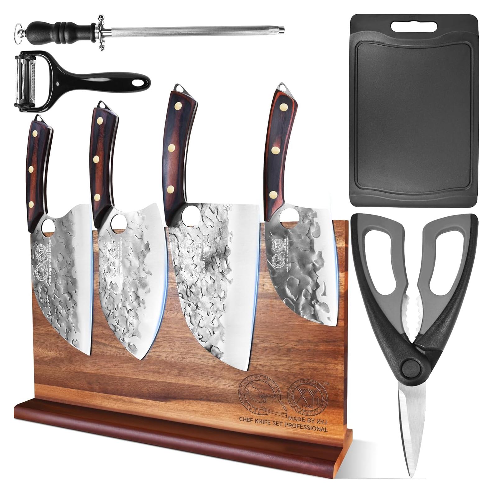 Conjunto de Cuchillos de Cocina XYJ 9 Piezas Acero Alto Carbono