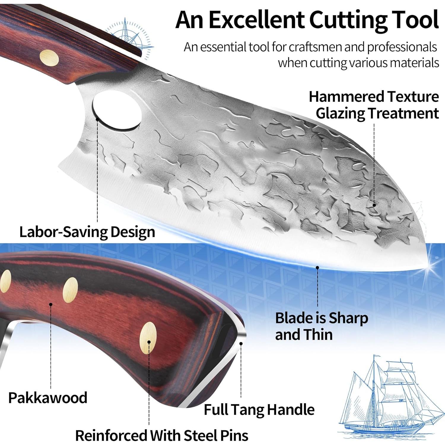 Conjunto de Cuchillos de Cocina XYJ 9 Piezas Acero Alto Carbono