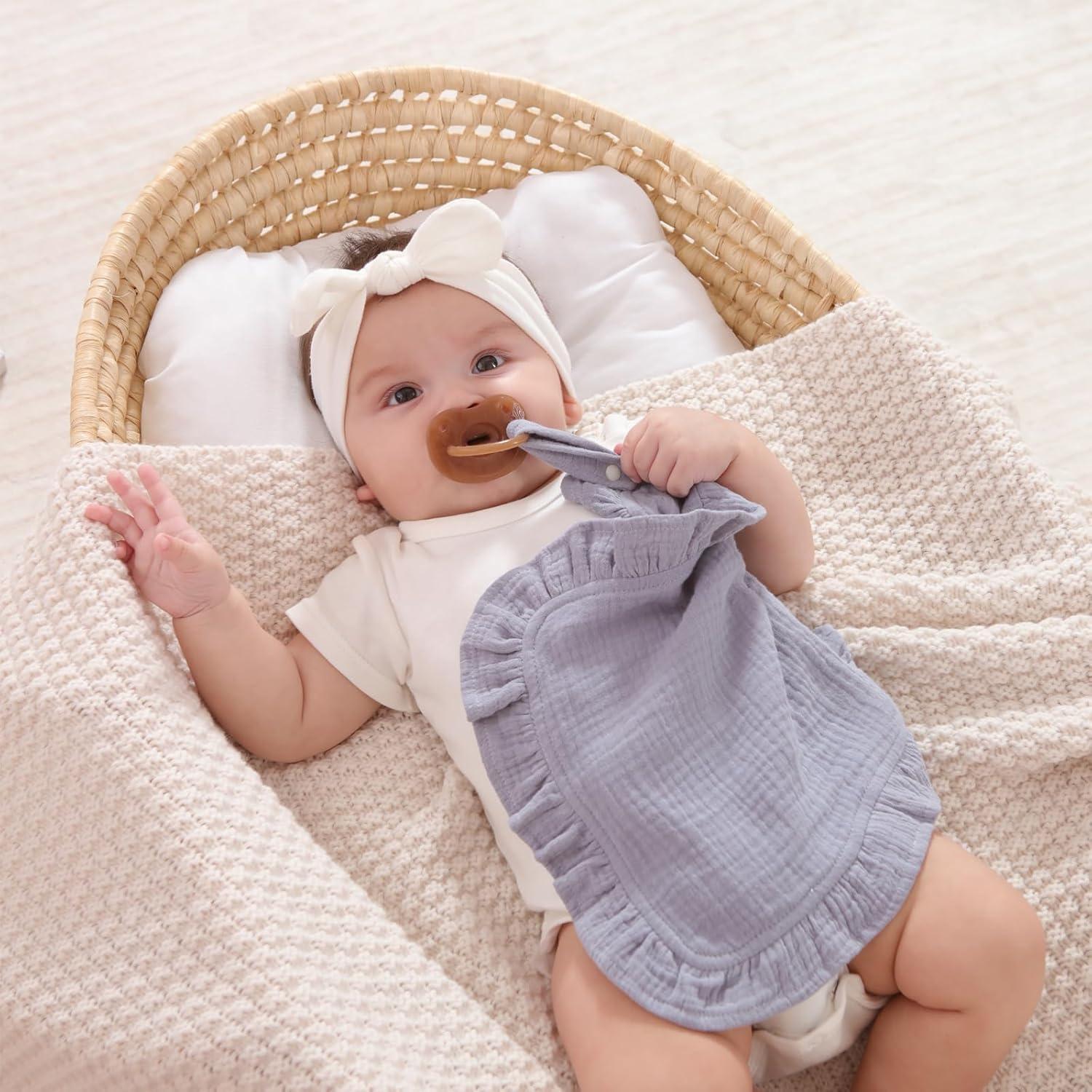 Muselinas de Algodón Orgánico PEIPEIWU - Paquete de 2 Gris