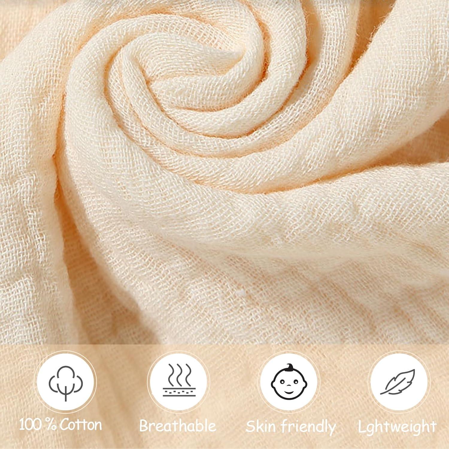 Muselinas de Algodón Orgánico PEIPEIWU - Paquete de 2 Gris