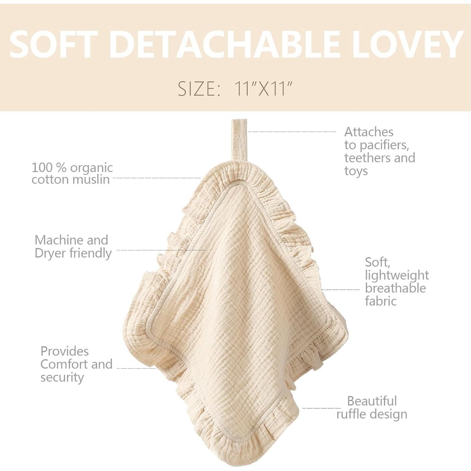 Muselinas de Algodón Orgánico PEIPEIWU - Paquete de 2 Gris