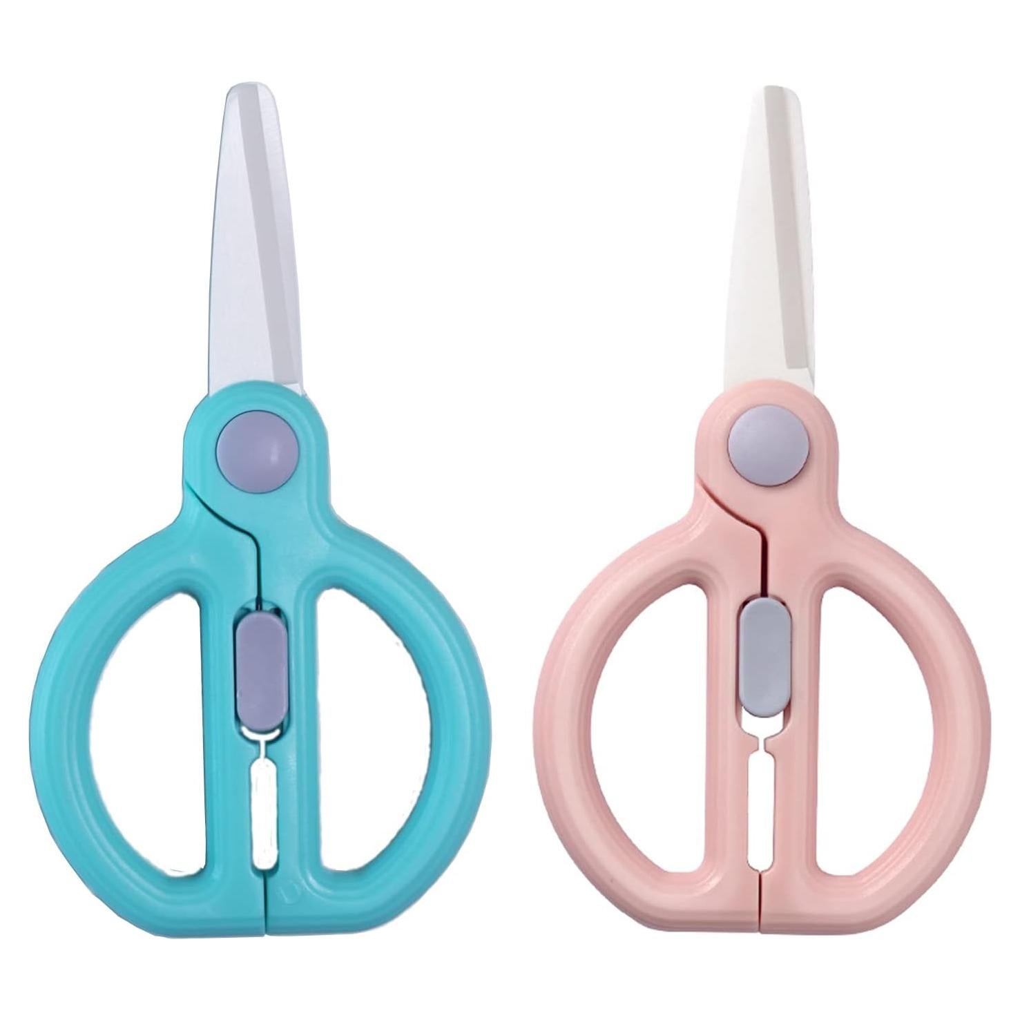 Tijeras de Cerámica DAMPEN para Bebés con Estuche Rosa y Verde