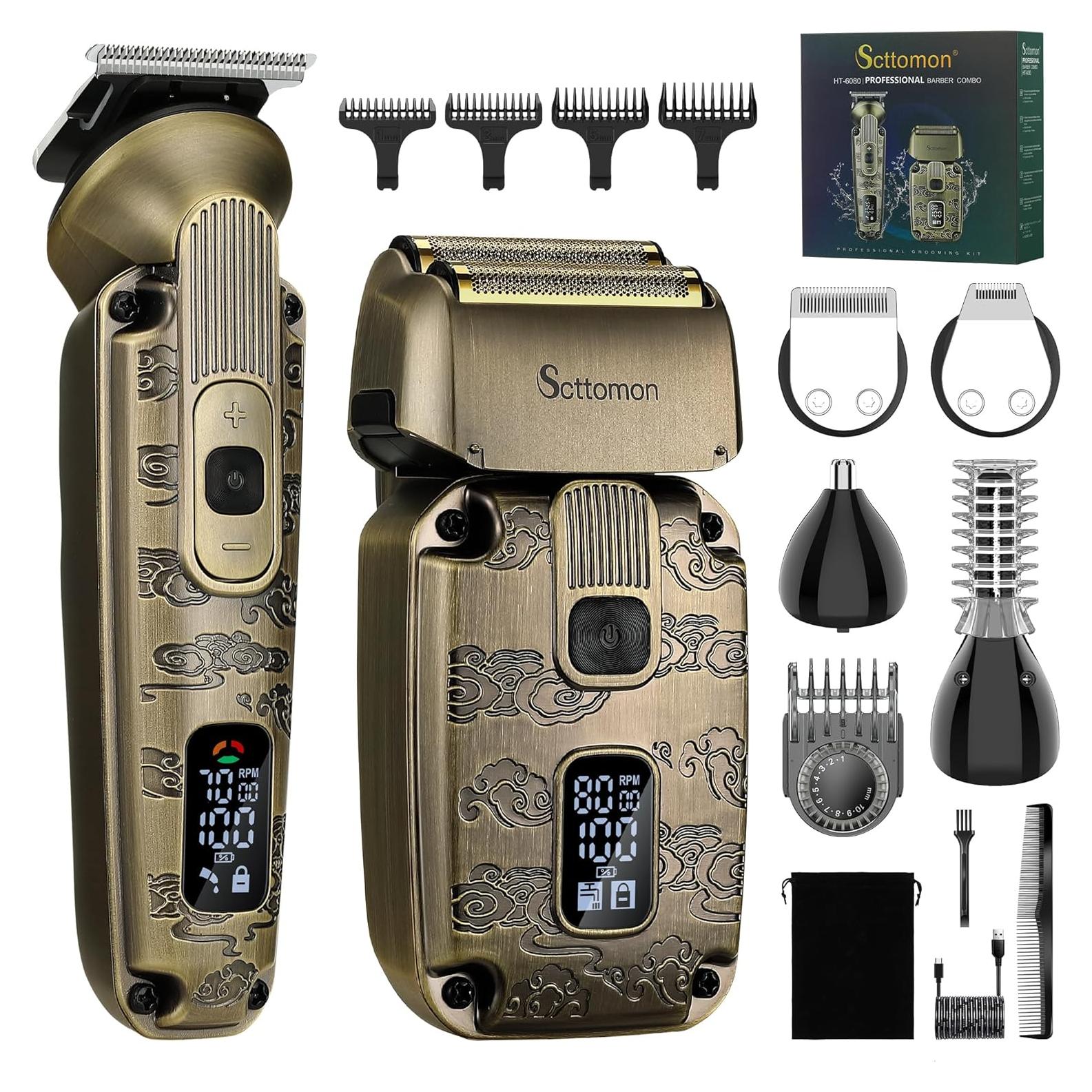 Kit de Afeitado Eléctrico Scttomon 15 Piezas Inalámbrico