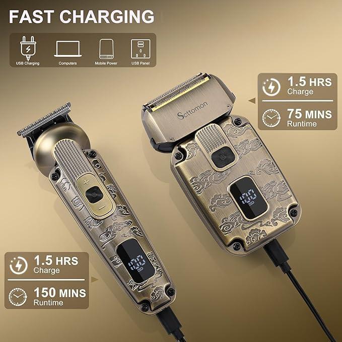 Kit de Afeitado Eléctrico Scttomon 15 Piezas Inalámbrico