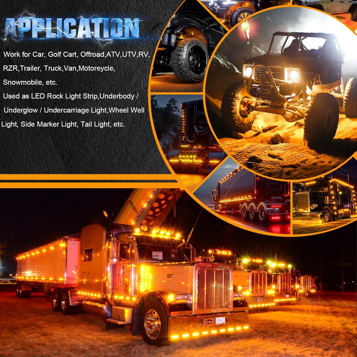 Luces LED de Marcador Estroboscópico y Fijo PSEQT 3.8" Ámbar