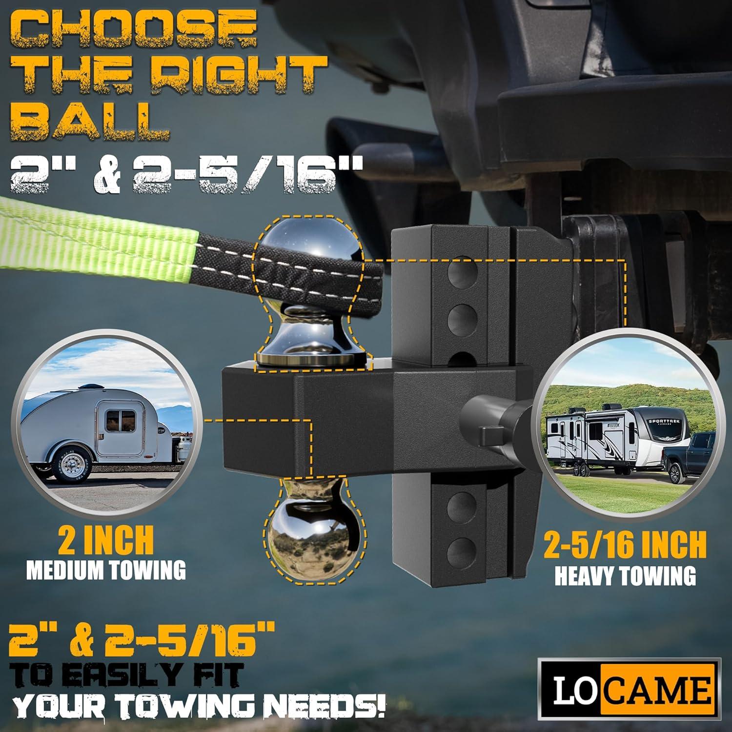 Enganche de Remolque Ajustable LOCAME LC0025 18,500 lbs Negro