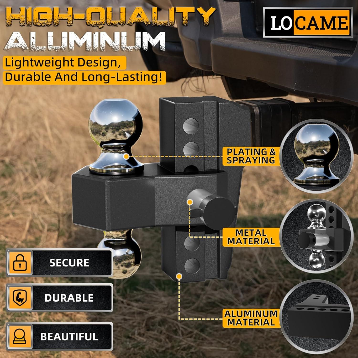 Enganche de Remolque Ajustable LOCAME LC0025 18,500 lbs Negro