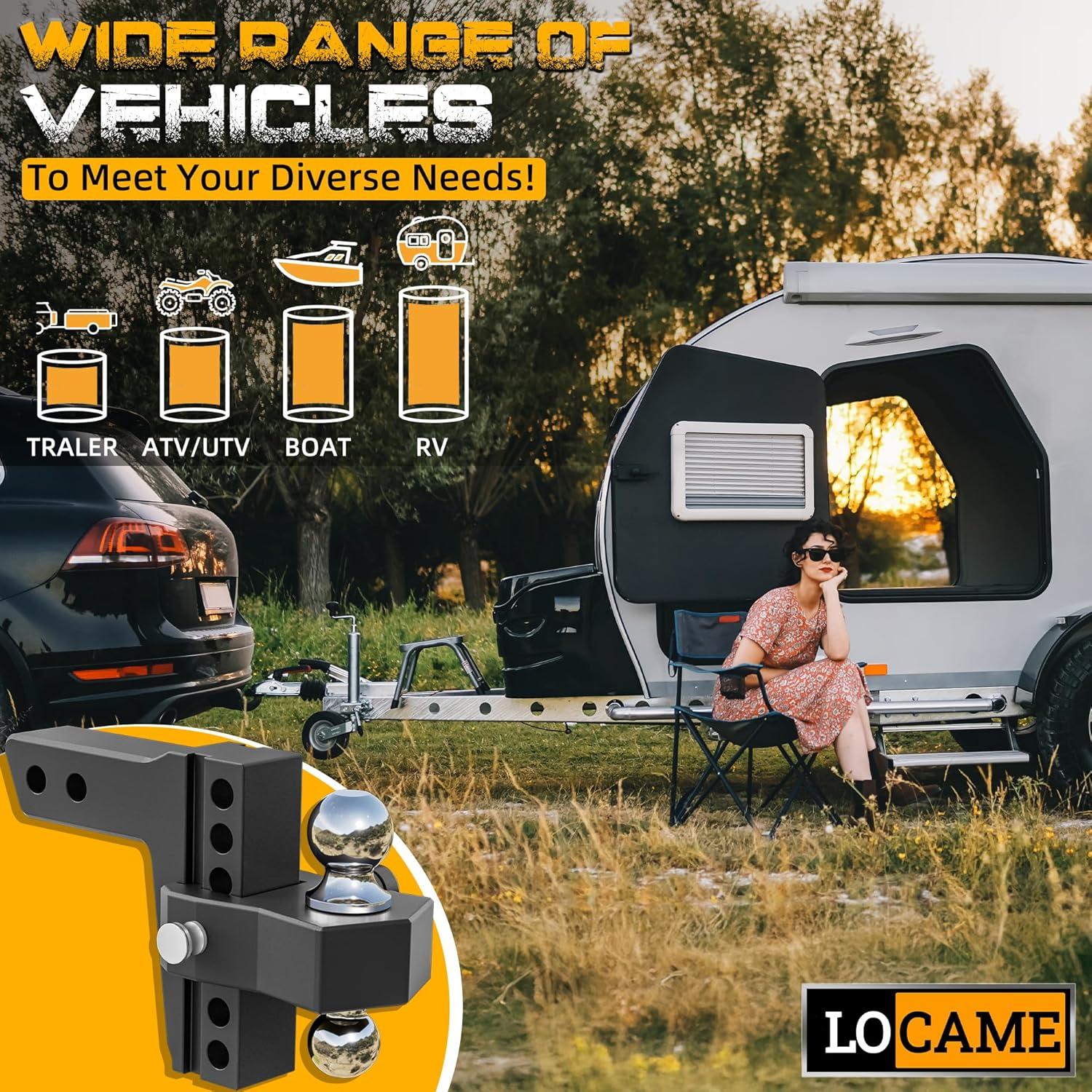 Enganche de Remolque Ajustable LOCAME LC0025 18,500 lbs Negro