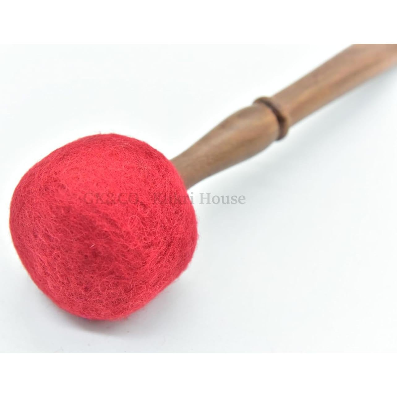 Martillo Golpeador de Tazón Tibetano 23 cm Fieltro Rojo