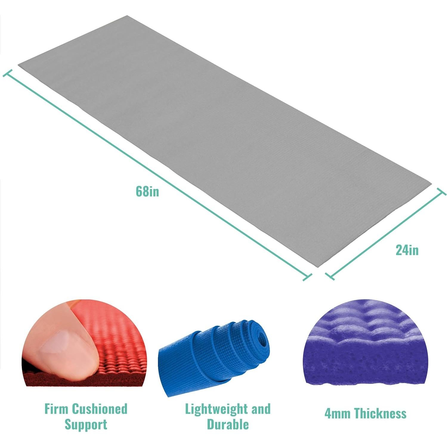 Paquete de 12 Esteras de Yoga Antideslizantes Upward Fit 172x61cm