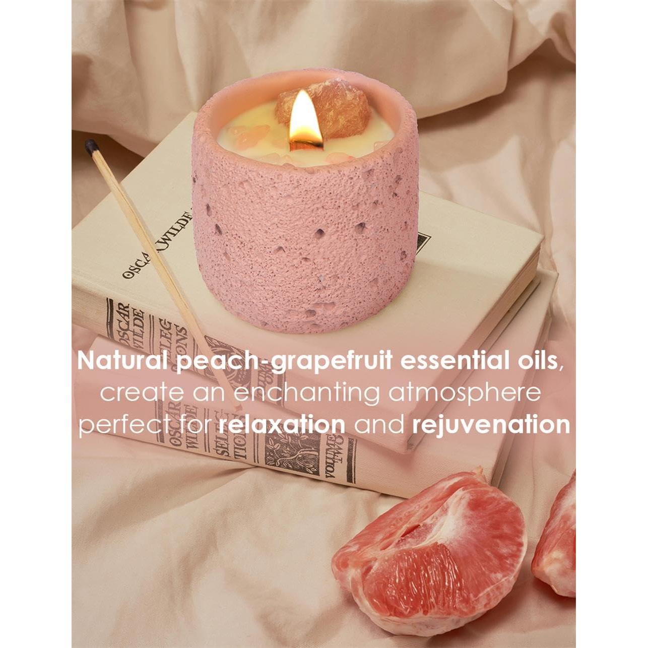 Vela Aromática de Cristal Rosa Perekond 100% Soja 8.89cm