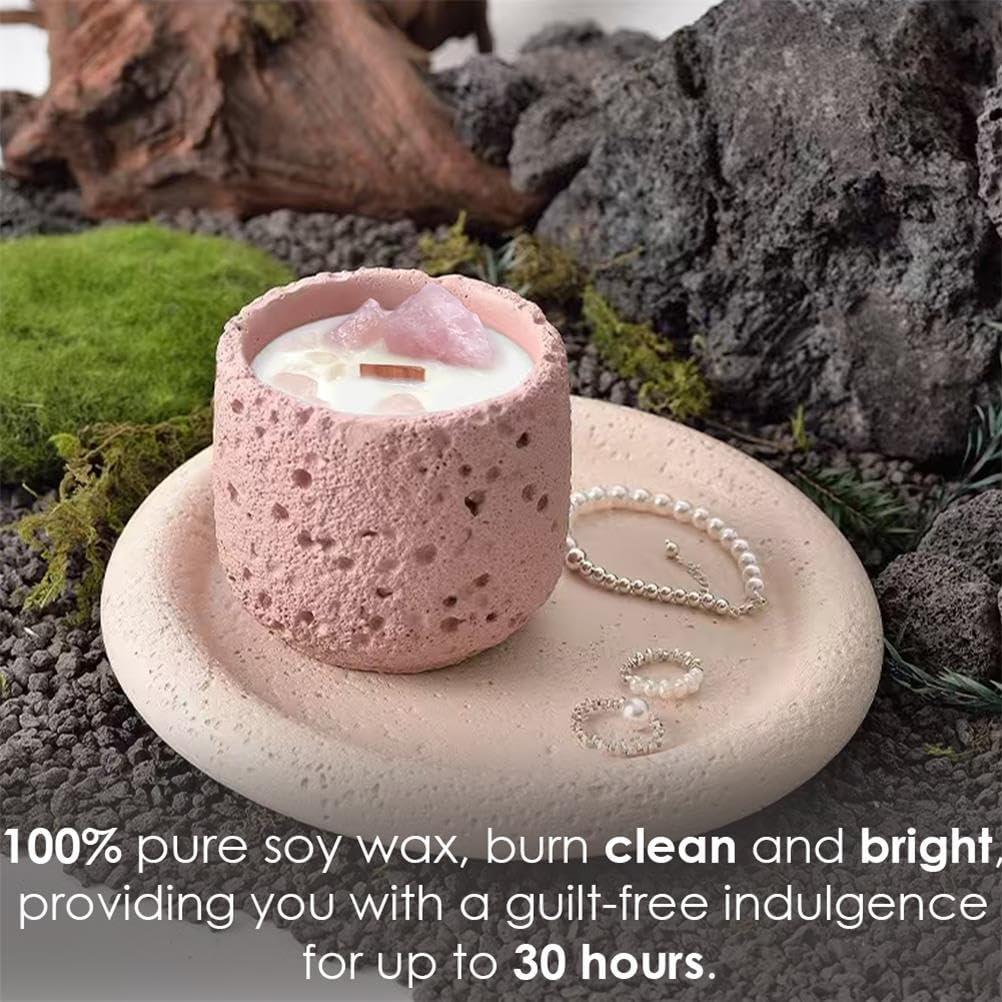 Vela Aromática de Cristal Rosa Perekond 100% Soja 8.89cm