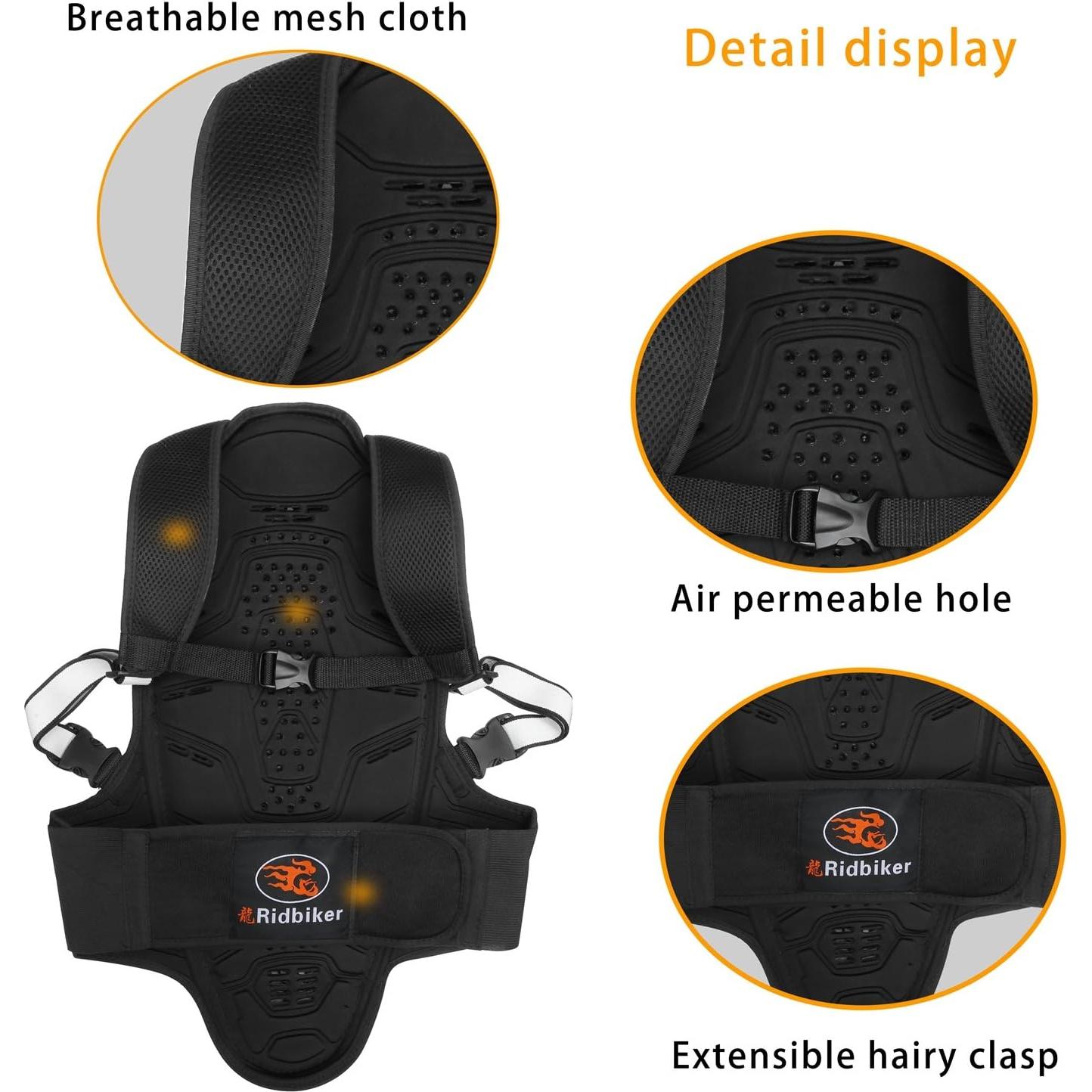 Protector de Espalda RIDBIKER Ajustable Unisex para Motociclismo