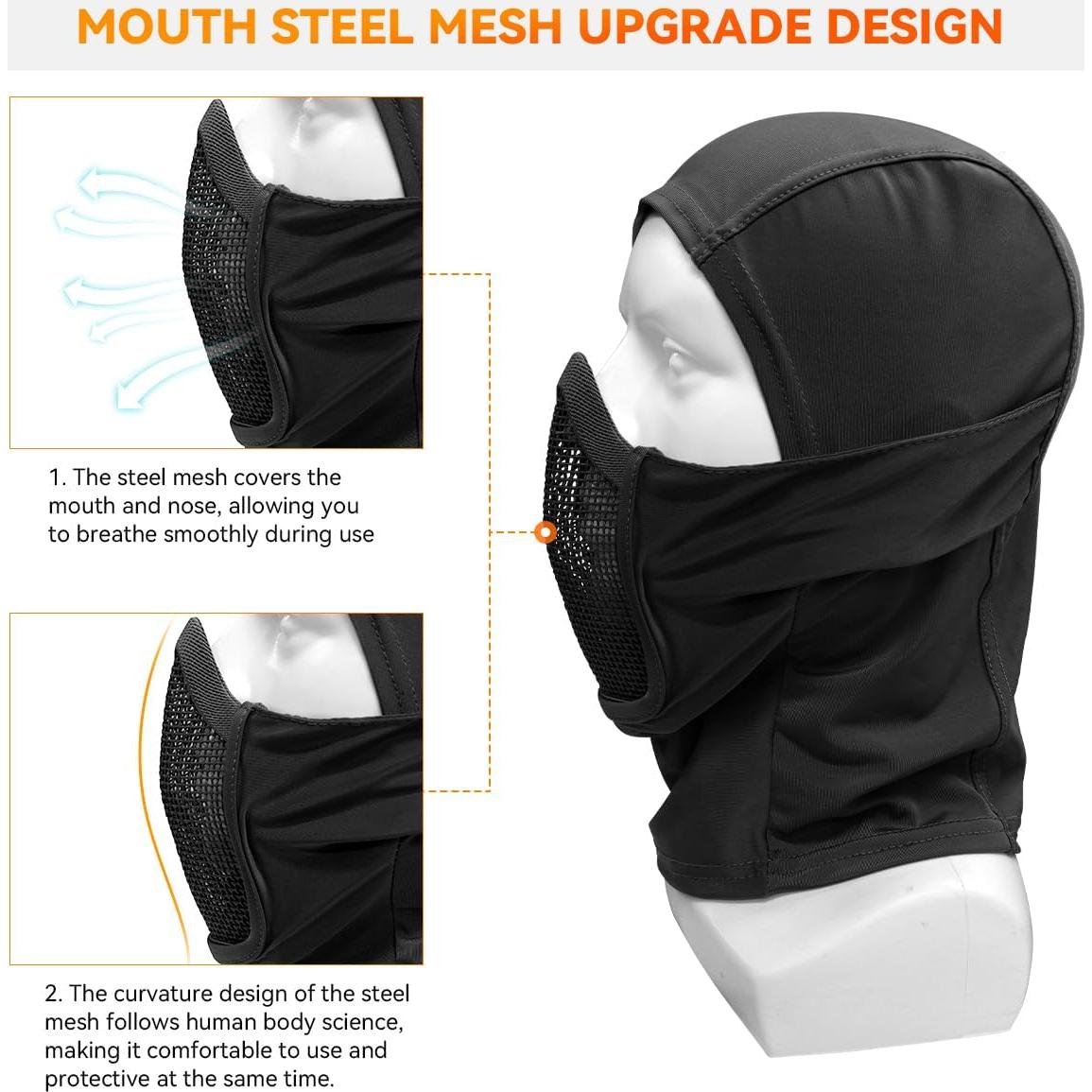 Máscara Balaclava Táctica Qavctw para Todo el Rostro - Unisex