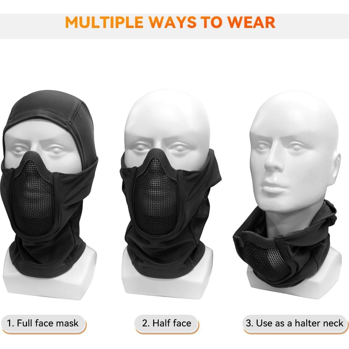 Máscara Balaclava Táctica Qavctw para Todo el Rostro - Unisex