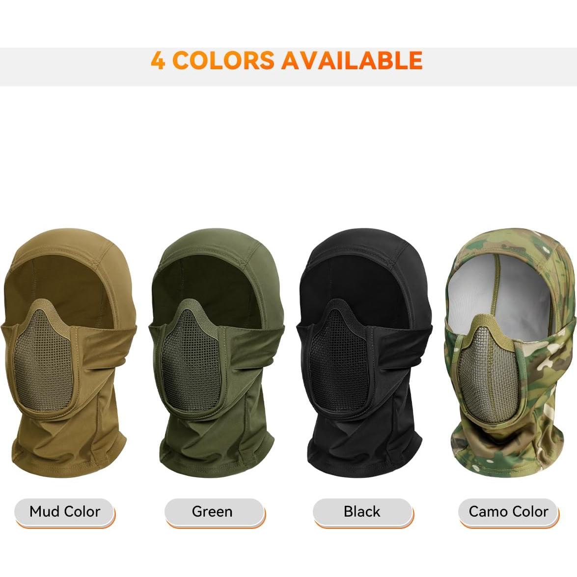 Máscara Balaclava Táctica Qavctw para Todo el Rostro - Unisex