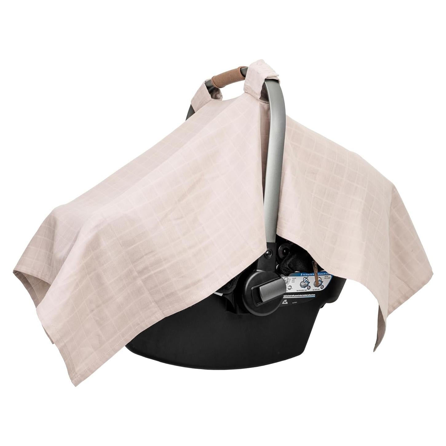 Cubierta de asiento de coche infantil 100% algodón orgánico - Marrón