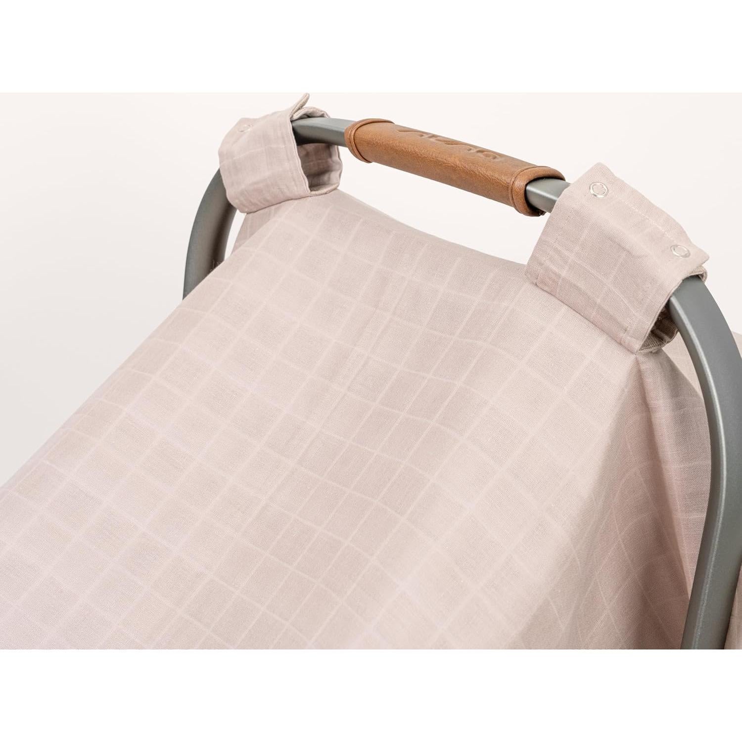 Cubierta de asiento de coche infantil 100% algodón orgánico - Marrón