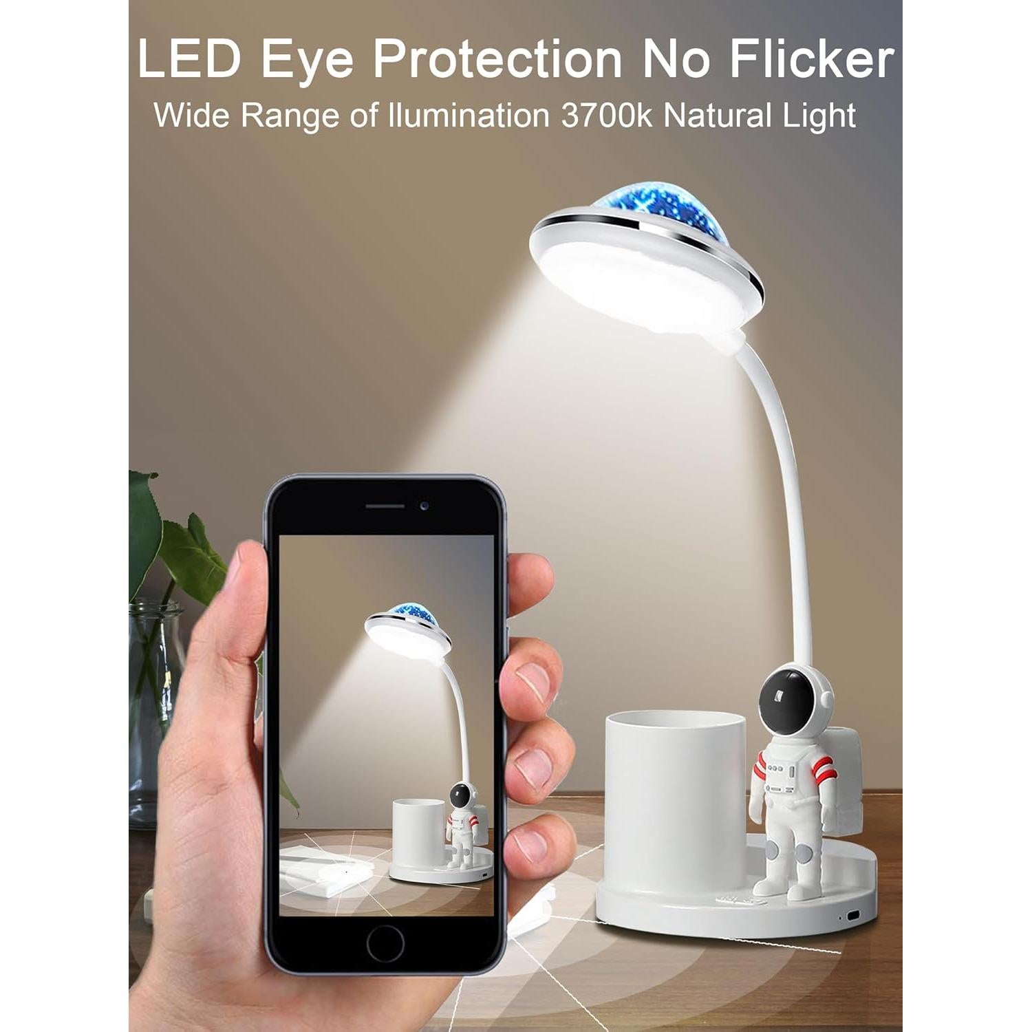 Lámpara de Escritorio Astronauta WLHONG LED Proyector Estrellas