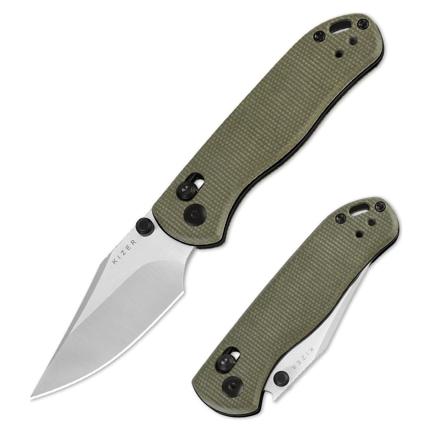 Cuchillo de Bolsillo Kizer Drop Bear 2 7.24 cm Nitro-V Micarta Verde