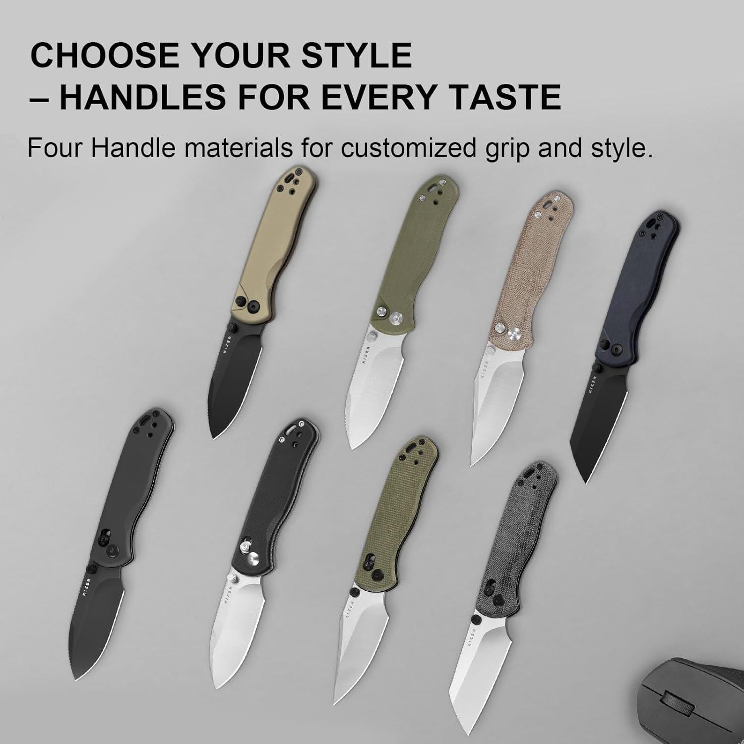 Cuchillo de Bolsillo Kizer Drop Bear 2 7.24 cm Nitro-V Micarta Verde