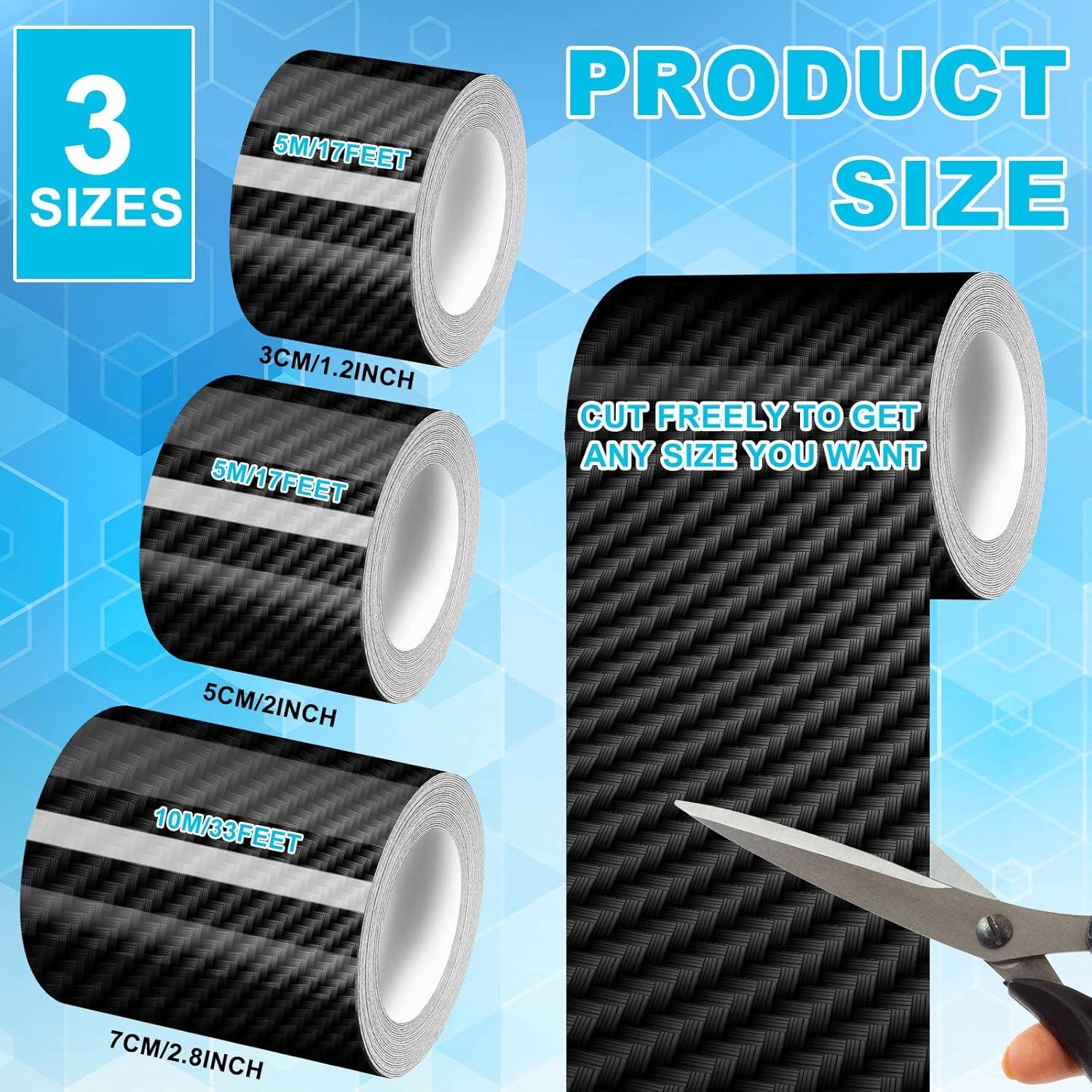 Protectores de Bordes de Puerta Tallew 3 Rollos Fibra Carbono