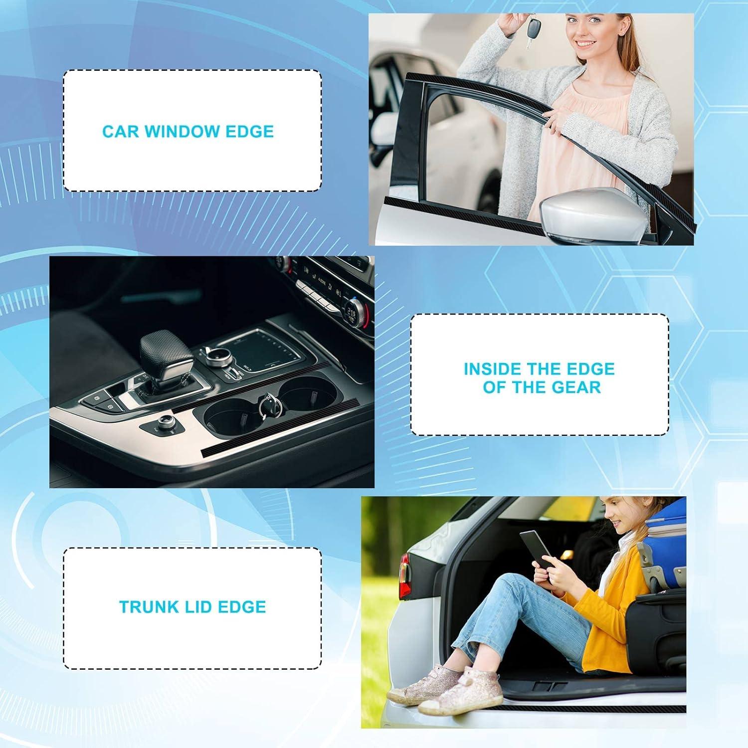 Protectores de Bordes de Puerta Tallew 3 Rollos Fibra Carbono