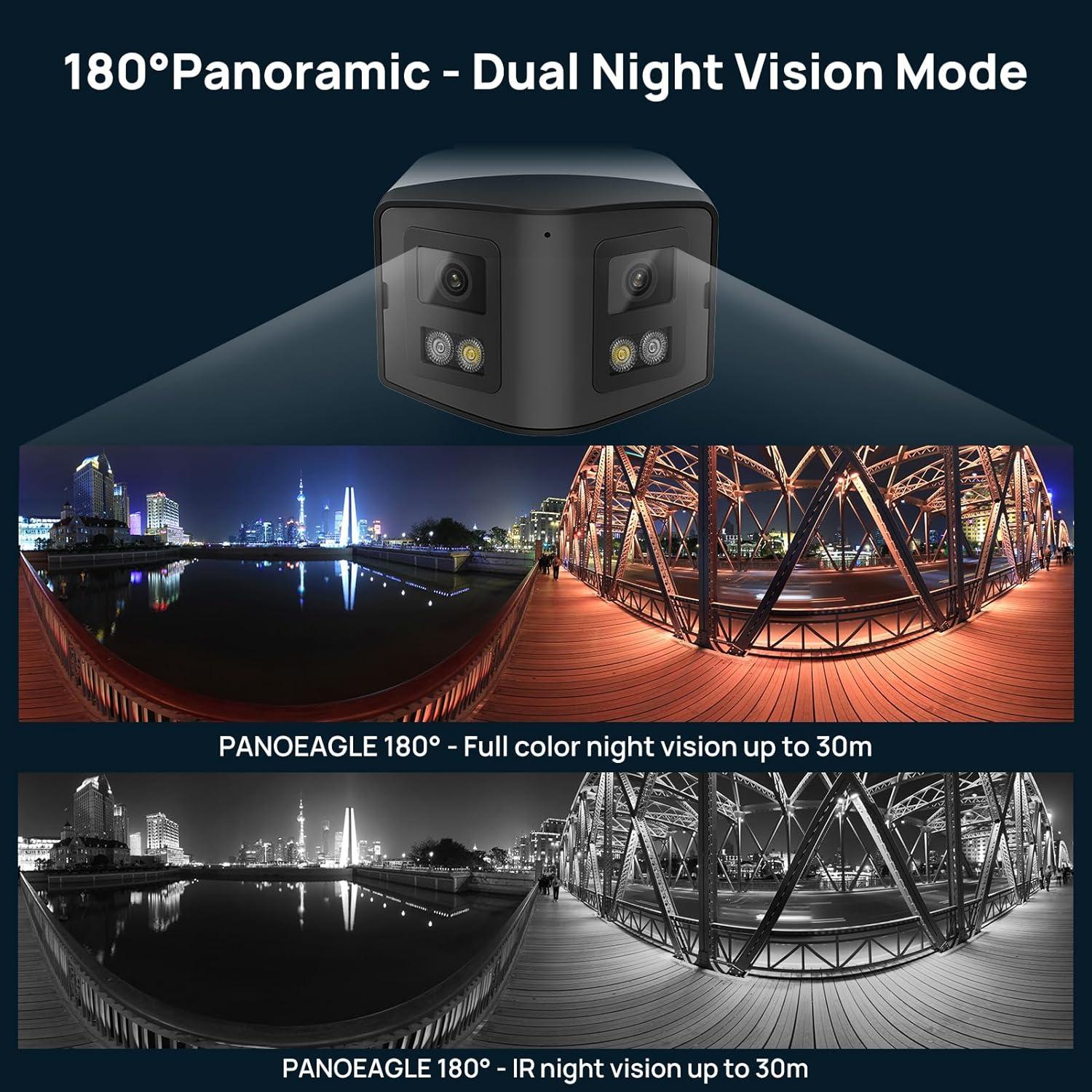 Cámara de Seguridad IP PoE Panoeagle 4MP Doble Lente 180°