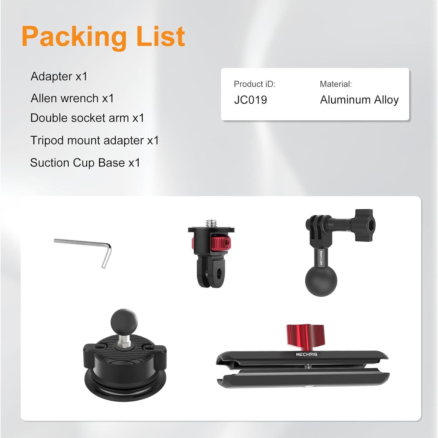 Kit de Montaje con Ventosa Mechrig MRJC019 - 360° Ajustable